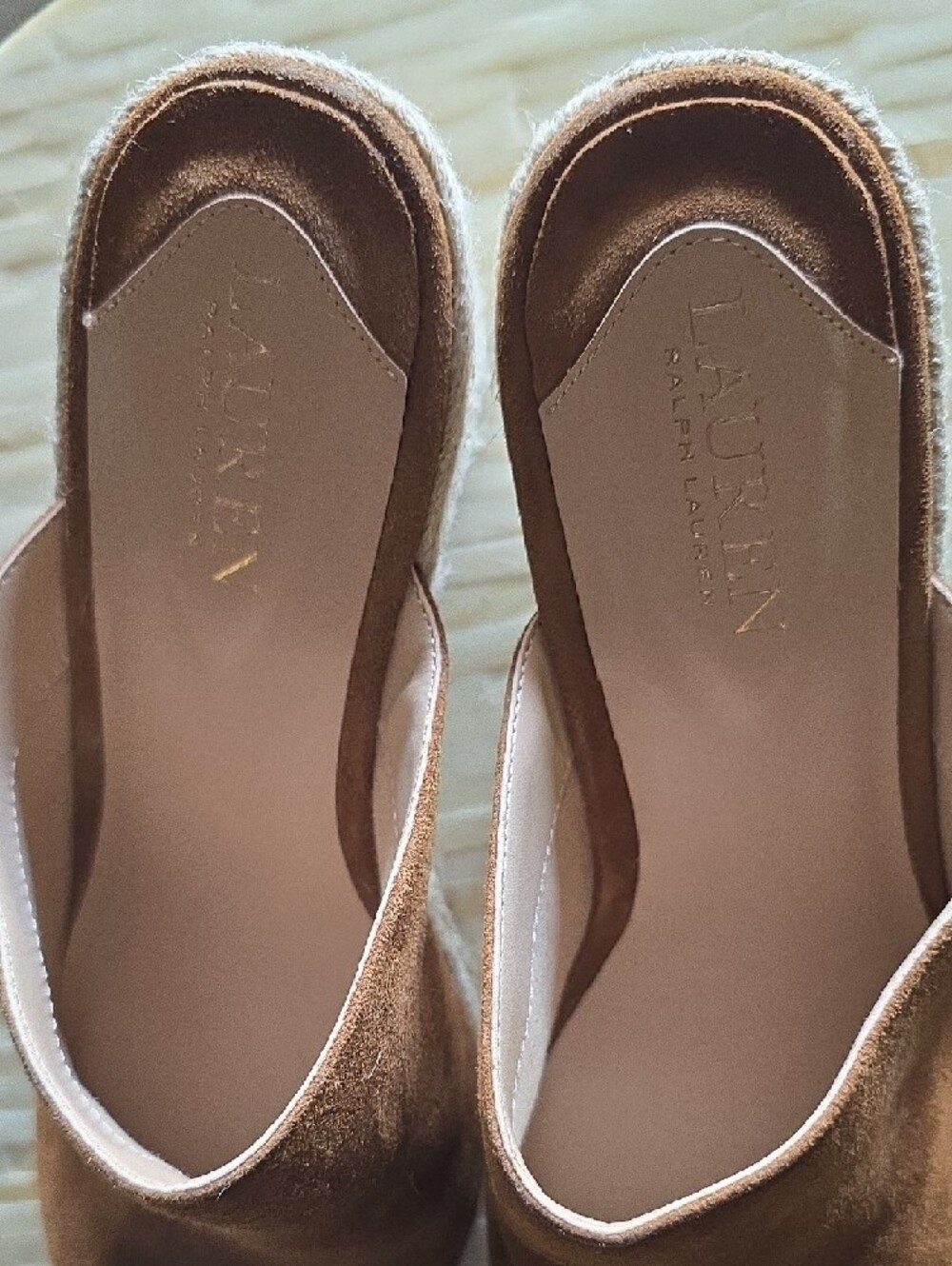 Lauren Ralph Lauren Brown Suede Espadrille Mule - Picture 9 of 9